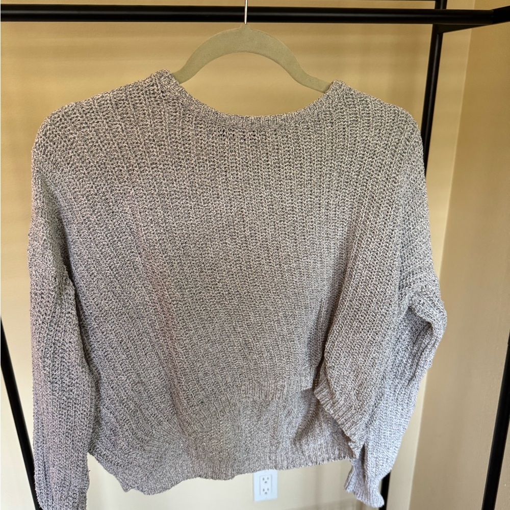 Brandy Melville Gray Crew Neck Sweater Classic Knit - Picture 3 of 3